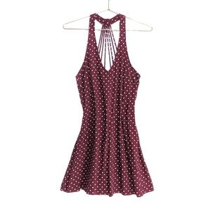 AEO • NWOT Polka Dot Strappy Open Back Dress